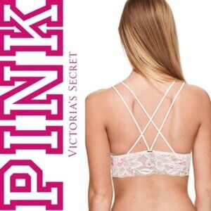 Victoria's Secret PINK | Floral Lightly Lined Lace Bralette | Size Small